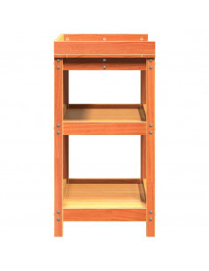 Tavolo Invaso con Ripiani Marrone 82,5x45x86,5 cm Massello Pino