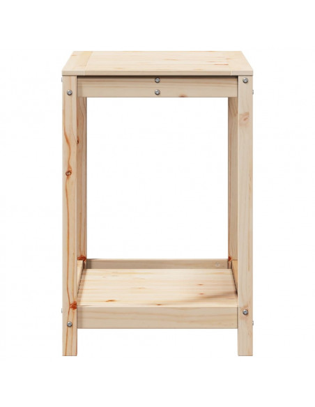 Tavolo Invaso con Ripiano 82,5x50x75 cm Legno Massello di Pino