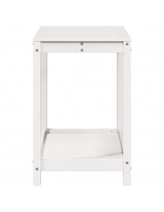 Tavolo Invaso con Ripiano Bianco 108x50x75 cm Massello Pino