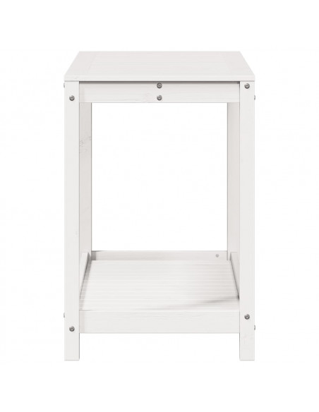 Tavolo Invaso con Ripiano Bianco 108x50x75 cm Massello Pino