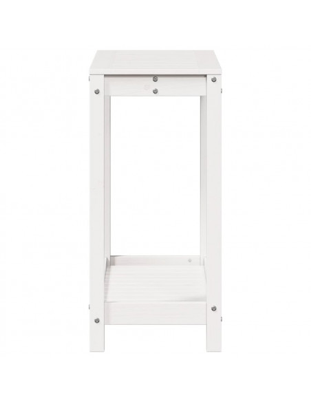 Tavolo Invaso con Ripiano Bianco 82,5x35x75 cm Massello Pino