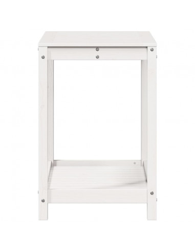 Tavolo Invaso con Ripiano Bianco 82,5x50x75 cm Massello Pino