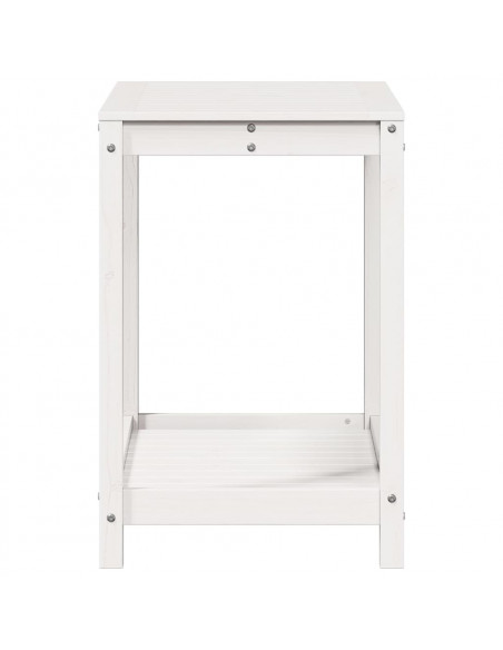 Tavolo Invaso con Ripiano Bianco 82,5x50x75 cm Massello Pino