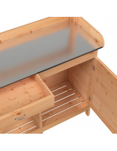 Tavolo Invaso Mobile Marrone 110,5x45x124,5cm Massello Abete