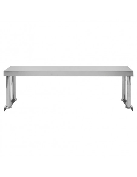 Tavolo Lavoro Cucina con Mensola 120x60x120 cm in Acciaio Inox