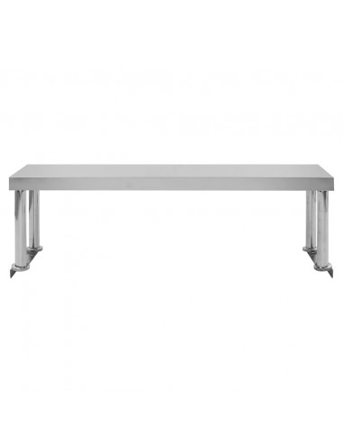 Tavolo Lavoro Cucina con Mensola 120x60x120 cm in Acciaio Inox