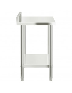 Tavolo Lavoro Cucina con Paraschizzi 110x55x93cm Acciaio Inox