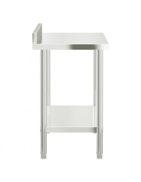 Tavolo Lavoro Cucina con Paraschizzi 110x55x93cm Acciaio Inox