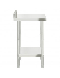 Tavolo Lavoro Cucina con Paraschizzi 82,5x55x93cm Acciaio Inox