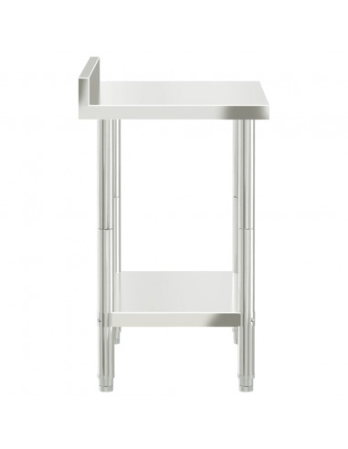 Tavolo Lavoro Cucina con Paraschizzi 82,5x55x93cm Acciaio Inox