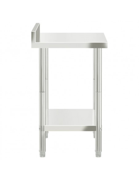 Tavolo Lavoro Cucina con Paraschizzi 82,5x55x93cm Acciaio Inox