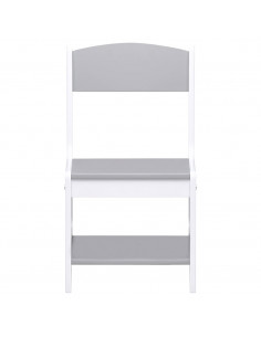 Tavolo per Bambini con 2 Sedie Bianco in MDF