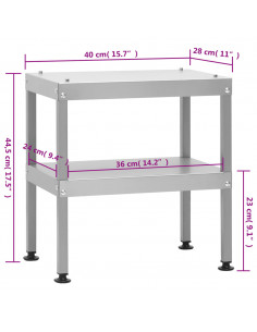 Tavolo per Forno Affumicatore 40x28x44,5 cm in Acciaio Zincato