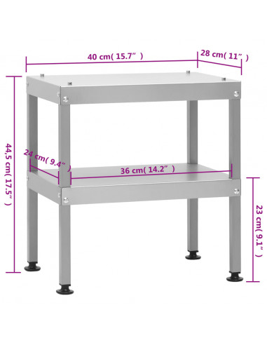 Tavolo per Forno Affumicatore 40x28x44,5 cm in Acciaio Zincato