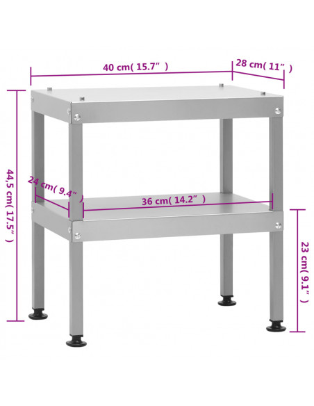 Tavolo per Forno Affumicatore 40x28x44,5 cm in Acciaio Zincato