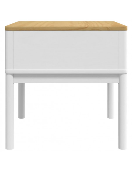 Tavolo per Lampada FLORO Bianco 55x55x54 cm Legno di Pino