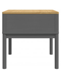 Tavolo per Lampada FLORO Grigio 55x55x54 cm Legno Massello Pino