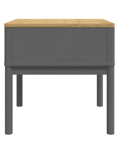 Tavolo per Lampada FLORO Grigio 55x55x54 cm Legno Massello Pino