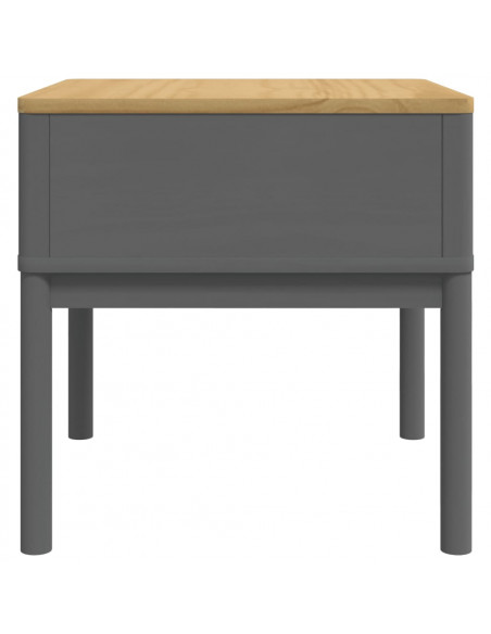 Tavolo per Lampada FLORO Grigio 55x55x54 cm Legno Massello Pino