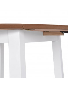 Tavolo per Sala da Pranzo con Ali Rotondo in MDF Bianco