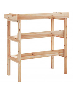 Tavolo Piante con Ripiani 78x38x,82,5cm Legno Massello Abete