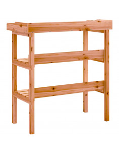 Tavolo Piante con Ripiani Marrone 78x38x,82,5cm Massello Abete