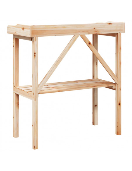 Tavolo Piante con Ripiano 78x38x,82,5cm Legno Massello di Abete