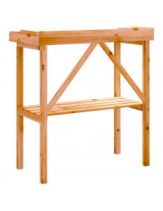 Tavolo Piante con Ripiano Marrone 78x38x,82,5cm Massello Abete