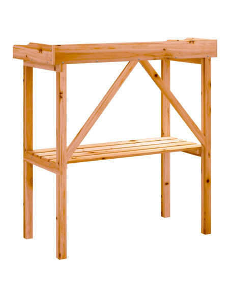 Tavolo Piante con Ripiano Marrone 78x38x,82,5cm Massello Abete