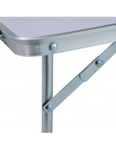 Tavolo Pieghevole da Campeggio Bianco in Alluminio 60x40cm