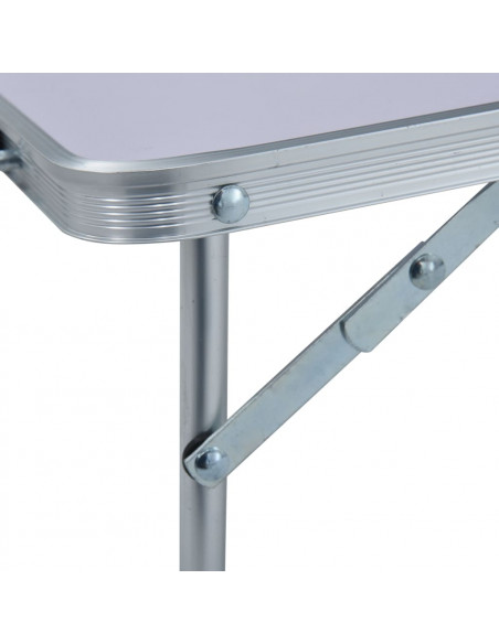 Tavolo Pieghevole da Campeggio Bianco in Alluminio 60x40cm