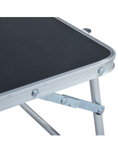 Tavolo Pieghevole da Campeggio Grigio in Alluminio 60x40cm