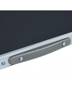 Tavolo Pieghevole da Campeggio Grigio in Alluminio 60x45cm