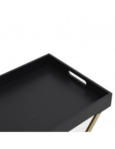 Tavolo Pieghevole Oro e Nero 48x34x61 cm in MDF
