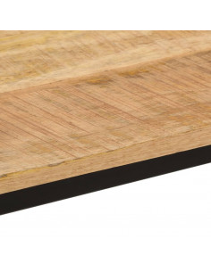 Tavolo Pranzo 110x55x75cm Legno Massello Mango Grezzo e Ferro