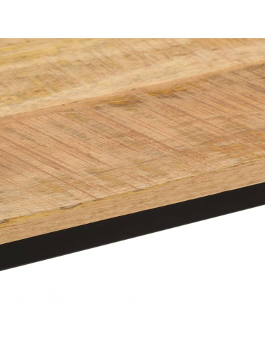 Tavolo Pranzo 110x55x75cm Legno Massello Mango Grezzo e Ferro