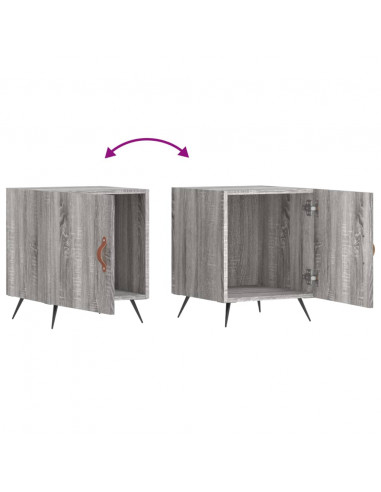 Comodini 2 pz Grigio Sonoma 40x40x50 cm in Legno Multistrato