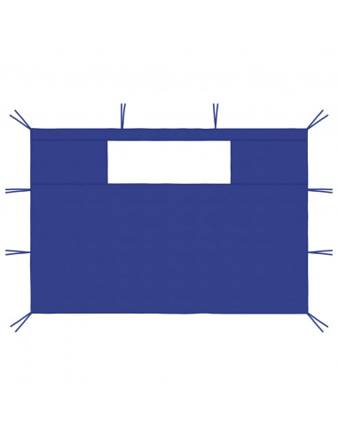 Pareti con Finestre per Gazebo 2 pz Blu