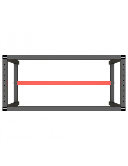 Telaio Banco da Lavoro Nero e Rosso Opaco 110x50x79 cm Metallo
