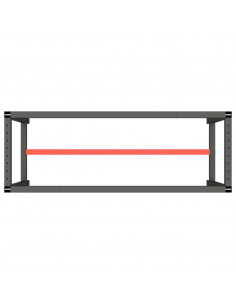 Telaio Banco da Lavoro Nero e Rosso Opaco 140x50x79 cm Metallo