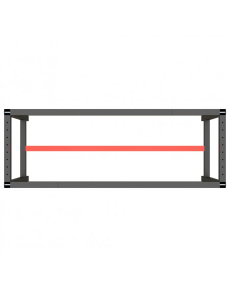 Telaio Banco da Lavoro Nero e Rosso Opaco 140x50x79 cm Metallo
