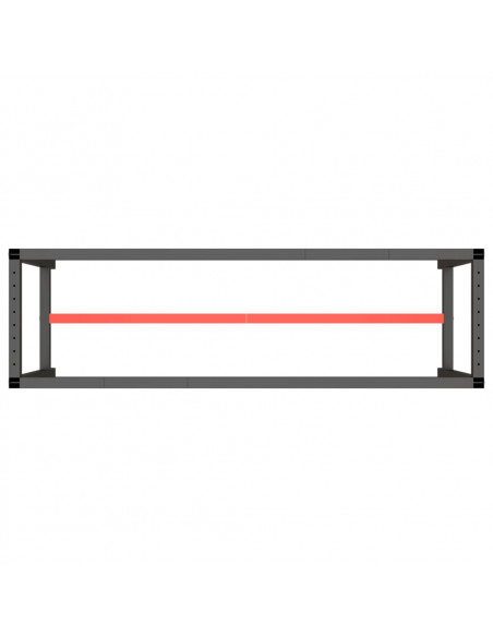Telaio Banco da Lavoro Nero e Rosso Opaco 170x50x79 cm Metallo