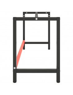 Telaio Banco da Lavoro Nero e Rosso Opaco 180x57x79 cm Metallo