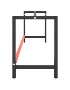 Telaio Banco da Lavoro Nero e Rosso Opaco 220x57x79 cm Metallo