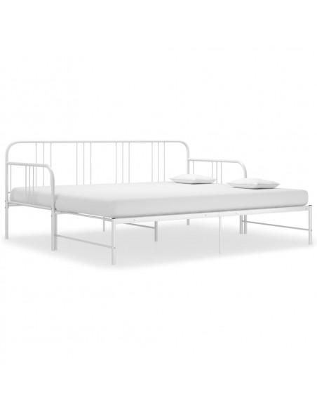 Telaio Divano Letto Estraibile Bianco in Metallo 90x200 cm