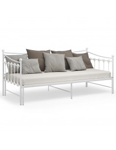 Telaio Divano Letto Estraibile Bianco in Metallo 90x200 cm