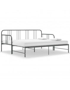 Telaio Divano Letto Estraibile Grigio in Metallo 90x200 cm