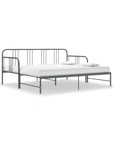 Telaio Divano Letto Estraibile Grigio in Metallo 90x200 cm
