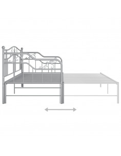 Telaio Divano Letto Estraibile Grigio in Metallo 90x200 cm