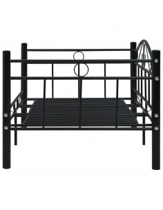 Telaio Divano Letto Nero in Metallo 90x200 cm